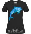 Женская футболка Акварельный дельфин Черный фото