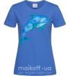 Женская футболка Акварельный дельфин Ярко-синий фото