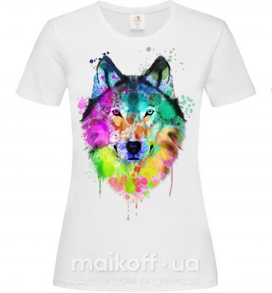 Женская футболка Wolf splashes Белый фото