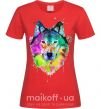 Женская футболка Wolf splashes Красный фото
