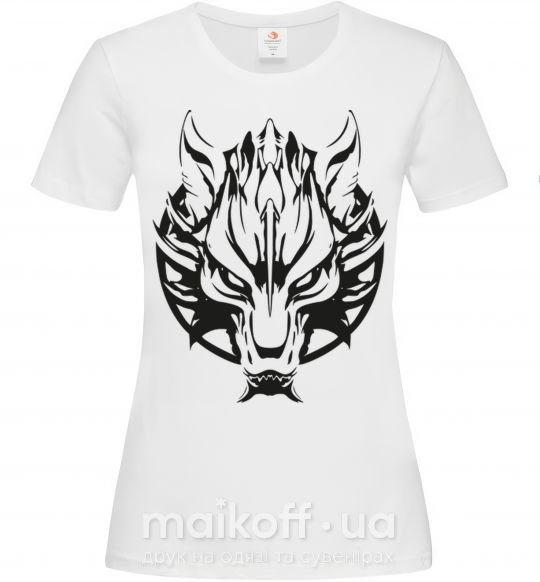 Женская футболка Черный волк Белый фото