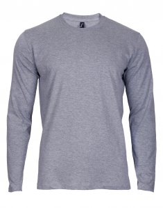 Мужская футболка с длинным рукавом Sols IMPERIAL LSL MEN Серый меланж