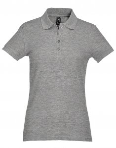 Женская футболка поло Sols PASSION Серый меланж