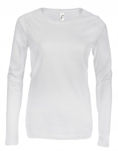 Жіноча футболка з довгим рукавом Sols IMPERIAL LSL WOMEN Білий 02075/102 фото