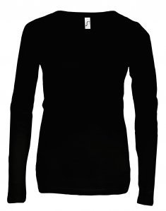 Женская футболка с длинным рукавом Sols IMPERIAL LSL WOMEN Черный be_02075/309 фото