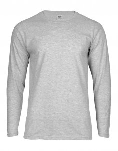 Мужская футболка с длинным рукавом Fruit of the Loom VALUEWEIGHT LONG SLEEVE T Серый меланж