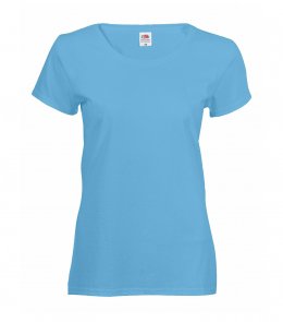 Женская футболка Fruit of the Loom VALUEWEIGHT T LADY-FIT Голубой 61-372-0/YT фото