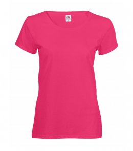 Женская футболка Fruit of the Loom VALUEWEIGHT T LADY-FIT Ярко-розовый