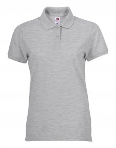 Женская футболка поло Fruit of the Loom 65/35 POLO LADY-FIT Серый меланж
