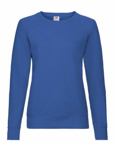 Женский облегченный свитшот Fruit of the Loom LIGHTWEIGHT RAGLAN SWEAT LADY-FIT Ярко-синий