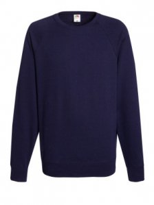 Мужской облегченный свитшот Fruit of the Loom LIGHTWEIGHT RAGLAN SWEAT Глубокий темно-синий