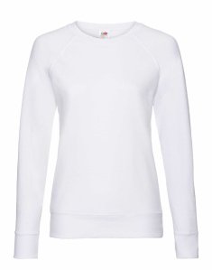 Жіночий полегшений світшот Fruit of the Loom LIGHTWEIGHT RAGLAN SWEAT LADY-FIT Білий