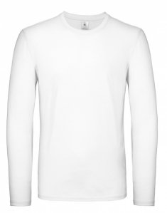 Мужская футболка с длинным рукавом B&C #E150 LSL Белый