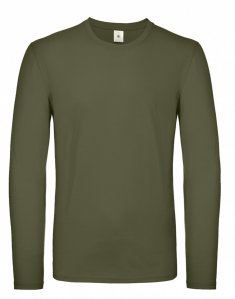 Мужская футболка с длинным рукавом B&C #E150 LSL Оливковый TU05T/552 фото
