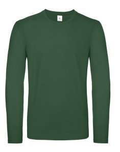 Мужская футболка с длинным рукавом B&C #E150 LSL Темно-зеленый