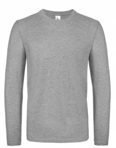 Мужская футболка с длинным рукавом B&C #E150 LSL Серый меланж