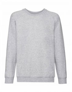 Детский свитшот Fruit of the Loom CLASSIC RAGLAN SWEAT KIDS Серый меланж 62-039-0/94 фото