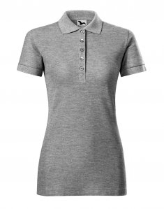 Женская футболка-поло Malfini Cotton Heavy 220 Серый меланж
