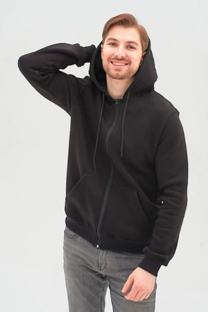 Мужская толстовка на замке RM Basic U0405/Black фото