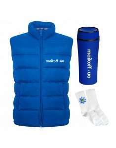 Новогодний подарочный бокс с собственным принтом «Новогодний комфорт» Ярко-синий box-nr-010/blue фото