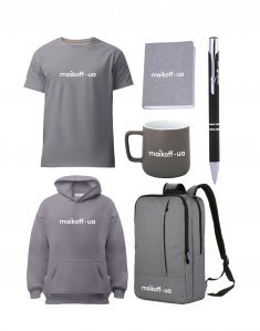 Подарочный Welcome-бокс с собственным принтом «Твой рабочий компаньон» Серый Welcome-001/grey фото