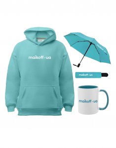 Подарочный бокс с собственным принтом «Ваш партнер в уюте» Голубой Present-006/blue фото