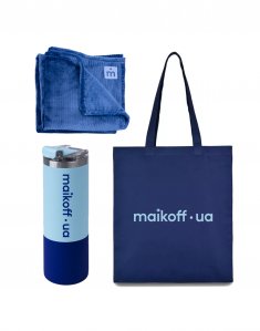 Подарочный Birthday-бокс с собственным принтом «Праздничный комфорт от нас» Ярко-синий Birthday-002/blue фото