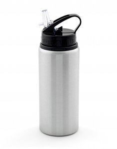 Бутылка для воды для сублимации с трубочкой Серебро