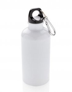 Бутылка для спорта с карабином алюминий 400 мл Белый bk_P436.16/3 фото