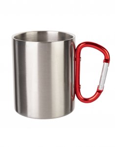 Чашка для сублимации металлическая серебристая 300 мл Красный mp_300ml/6302 фото