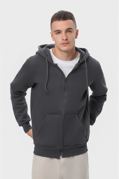 Чоловіча толстовка на замку Ray Market Basic U0405/darkgrey фото