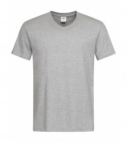 Мужская футболка V вырез Stedman CLASSIC V-NECK MEN Серый меланж