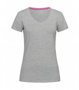 Женская футболка V  вырез Stedman CLAIRE (V-NECK) Серый меланж