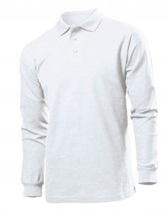 Чоловіча футболка поло з довгим рукавом Stedman POLO LONG SLEEVE Білий