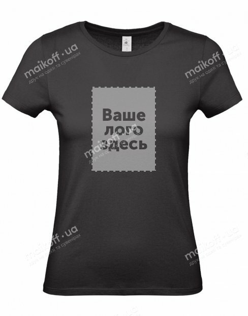 Женская футболка B&C WOMEN-ONLY #E150/WOMEN/Black фото