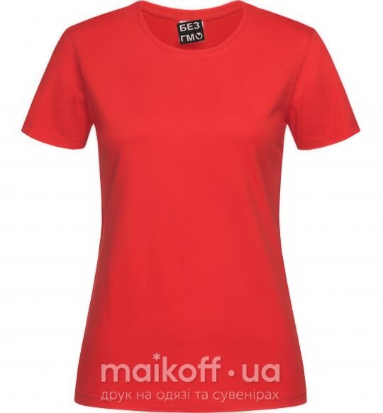 Женская футболка БЕЗ ГМО Красный фото