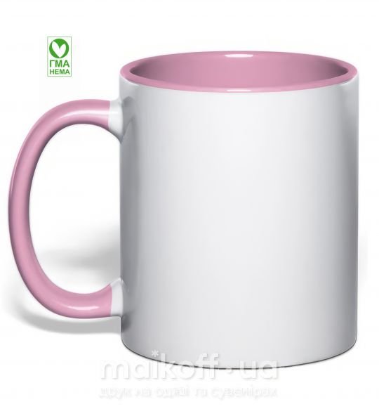 Чашка з кольоровою ручкою ГМА НЕМА Ніжно рожевий фото