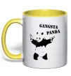 Чашка з кольоровою ручкою GANGSTA PANDA Сонячно жовтий фото