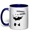 Чашка з кольоровою ручкою GANGSTA PANDA Глибокий темно-синій фото