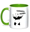 Чашка з кольоровою ручкою GANGSTA PANDA Зелений фото