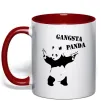 Чашка з кольоровою ручкою GANGSTA PANDA Червоний фото