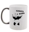 Чашка з кольоровою ручкою GANGSTA PANDA Срібло фото