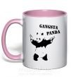 Чашка з кольоровою ручкою GANGSTA PANDA Ніжно рожевий фото