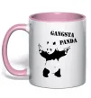 Чашка з кольоровою ручкою GANGSTA PANDA Ніжно рожевий фото