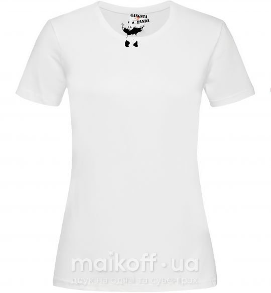 Жіноча футболка GANGSTA PANDA Білий фото