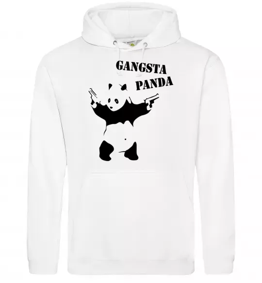 Чоловіча толстовка (худі) GANGSTA PANDA Білий фото