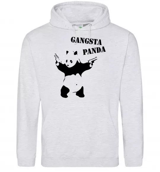 Чоловіча толстовка (худі) GANGSTA PANDA Сірий меланж фото