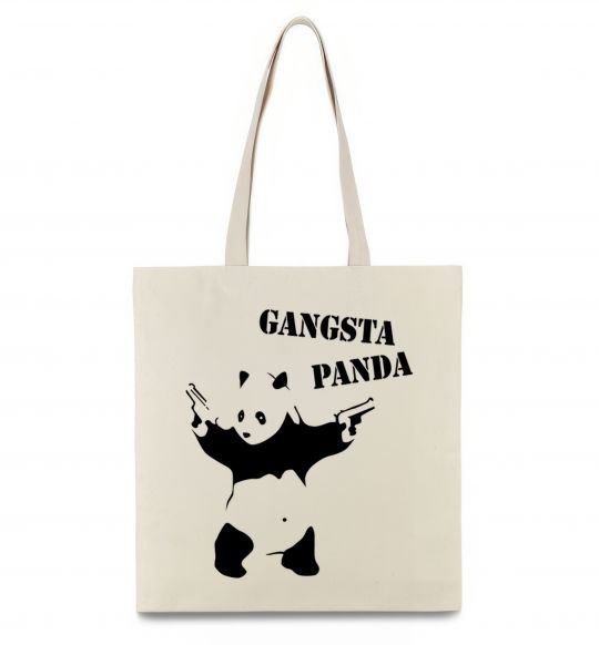 Эко-сумка GANGSTA PANDA Бежевый фото