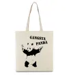 Эко-сумка GANGSTA PANDA Бежевый фото