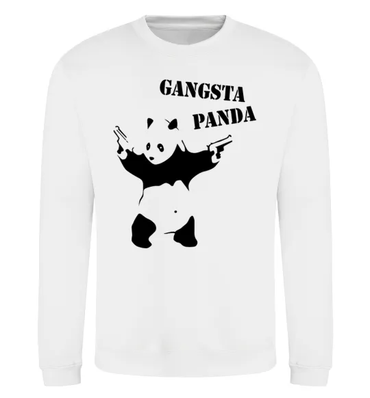 Свитшот GANGSTA PANDA Белый фото